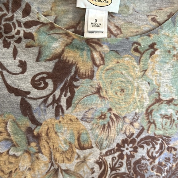 Talbot Womans LS Blue Print Jersey Size SmallTal - Picture 3 of 5